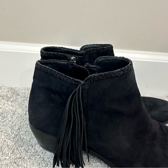 Sam Edelman Paige Black Fringe Ankle Boots - Picture 7 of 11